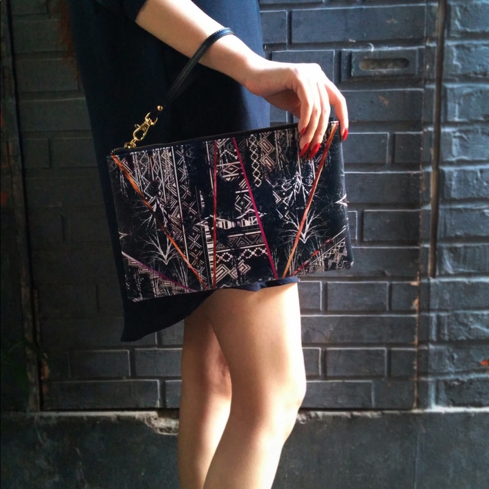 Multicolour Clutch with Black background